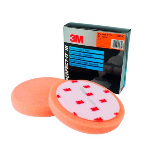 3M 09550 Polerpuder (Orange) Ø150mm - 2 stk.