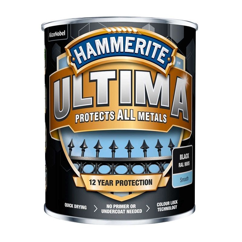 Se Hammerite Ultima - 750 ml. Sølv (Ral 9006) hos HC Farver