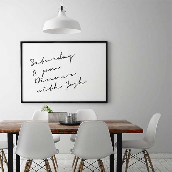 Whiteboard folie incl. tusch. 60x120cm.