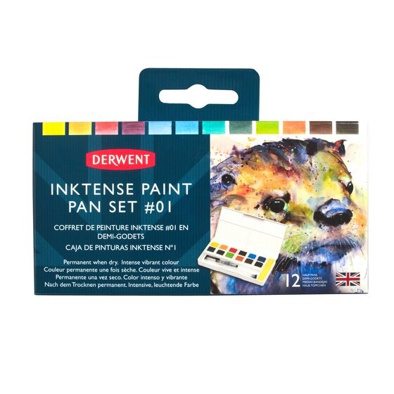 Derwent Inktense Paint Pan sæt - 12 stk. - Fast Lavpris