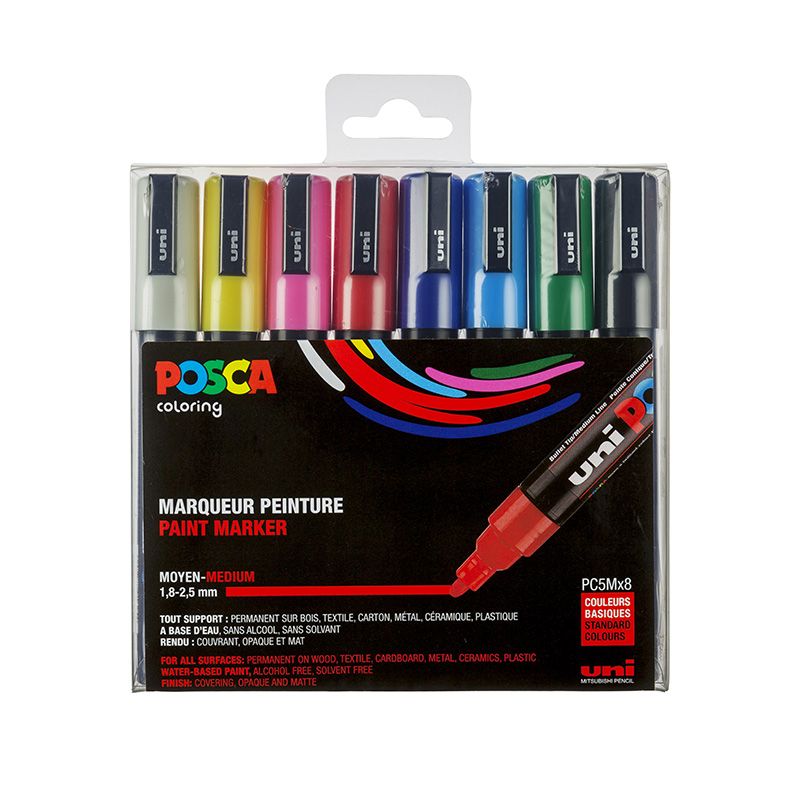 Billede af Uni Posca 8 stk. Standard farver / PC5Mx... hos HC Farver