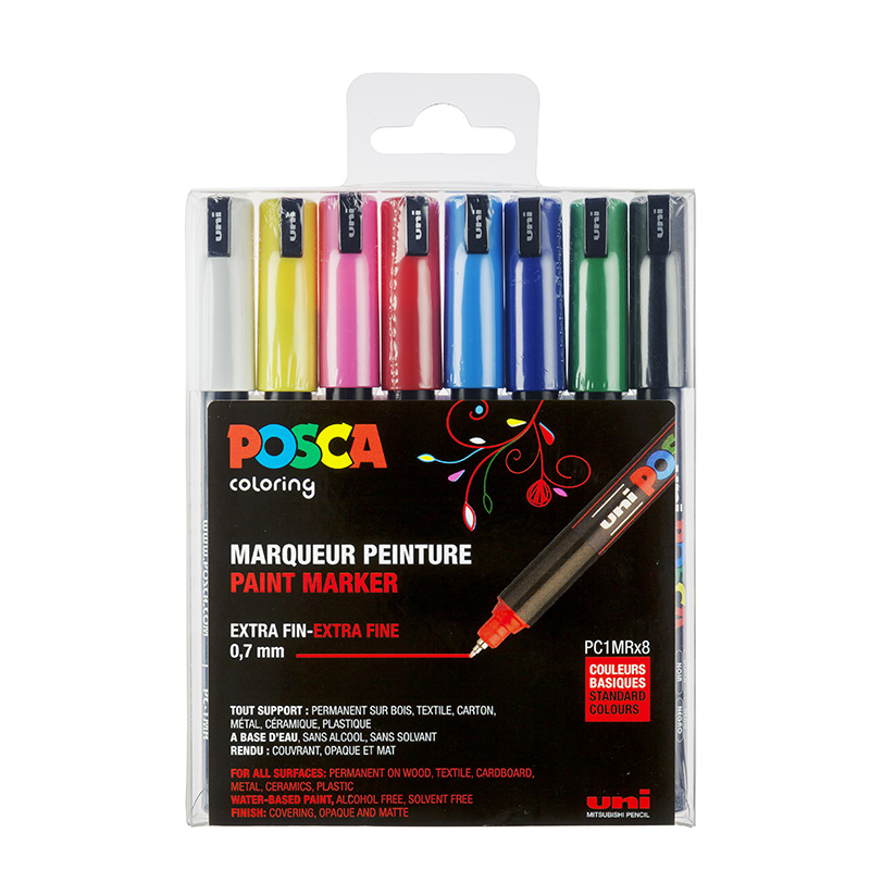 Billede af Uni Posca / PC-1MRx8 / Std. farver / Ext...