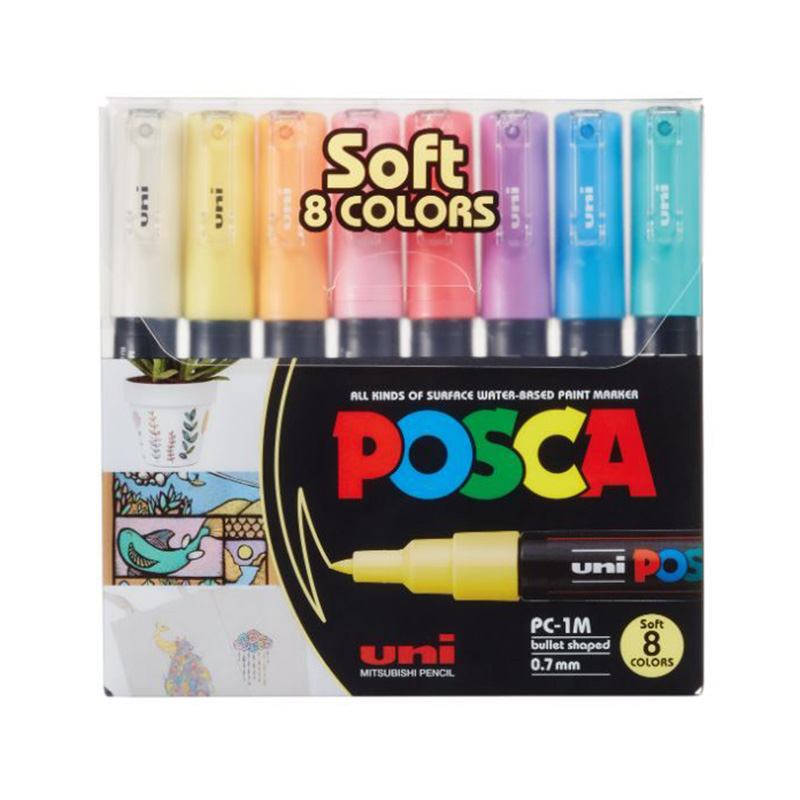 Billede af Uni Posca / PC-1Mx8 / Soft / Extra-fine. hos HC Farver