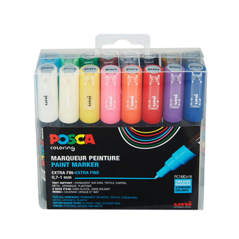 Billede af Uni Posca 16 stk. / PC1MCx16 / Std. farv...