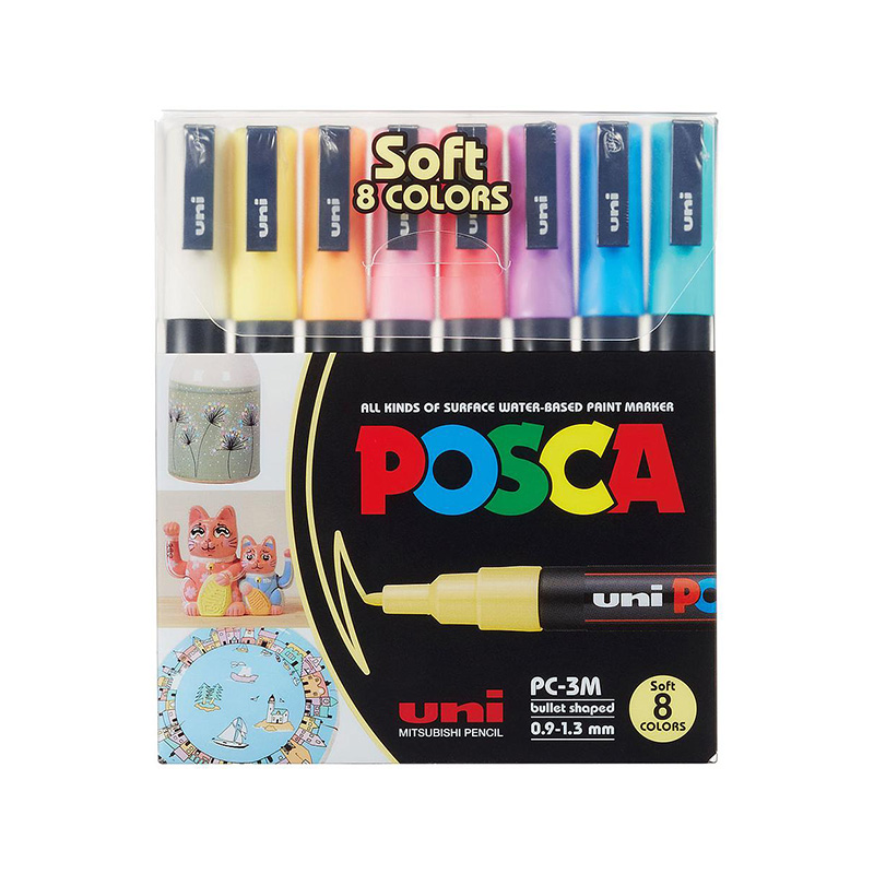 Billede af Uni Posca 8 stk. / PC3MX8 / soft farver ...