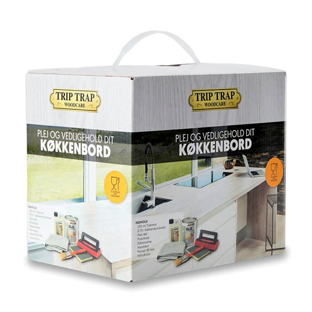 Trip Trap Køkkenbordsolie - Komplet sæt incl. alt - Hvid