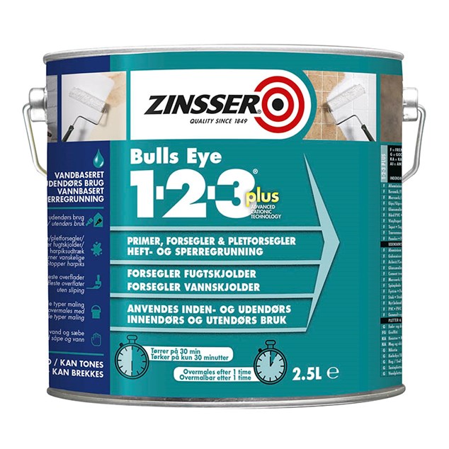 Zinsser Bulls Eye 1-2-3 Plus Primer - 2,5 ltr. 
