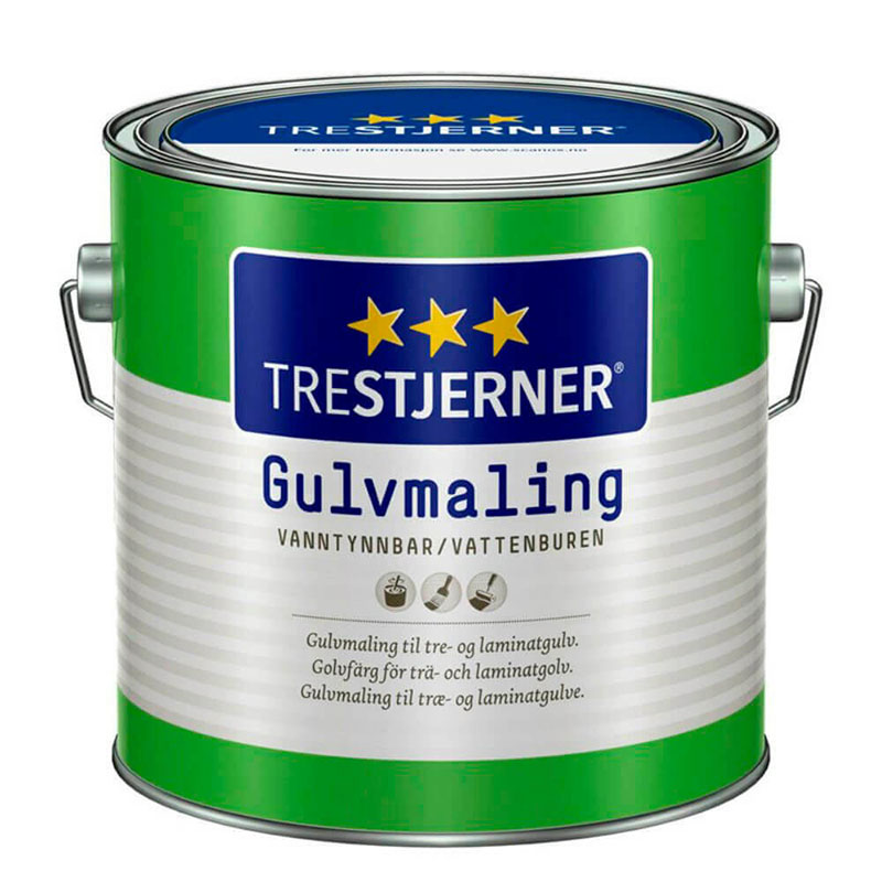 Se Trestjerner gulvmaling til træ og betong... 9 liter hos HC Farver