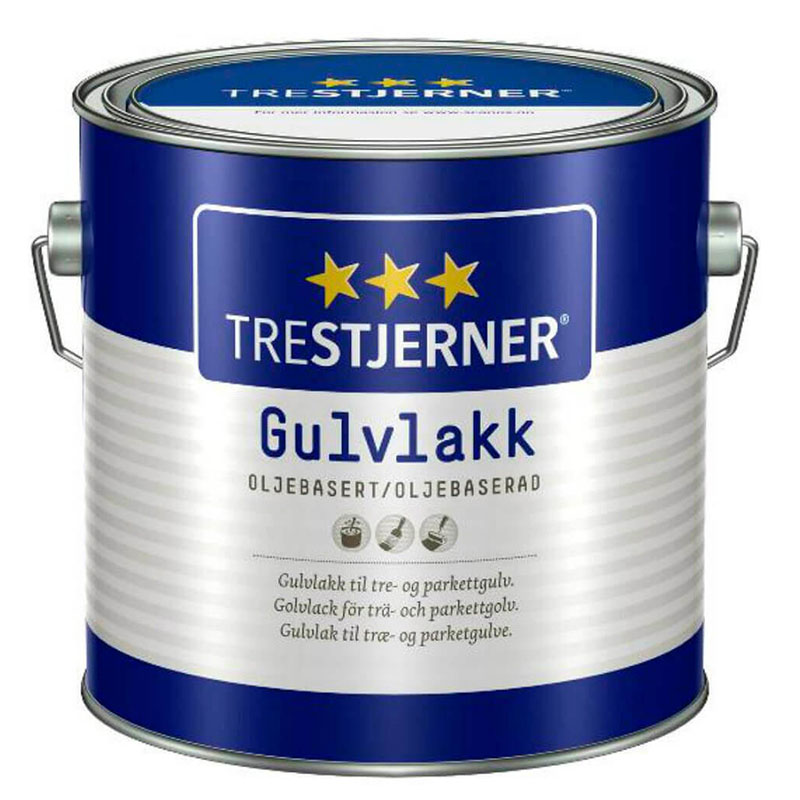 Billede af Trestjerner gulvlak (alkydbaseret) 0,75 liter halvblank