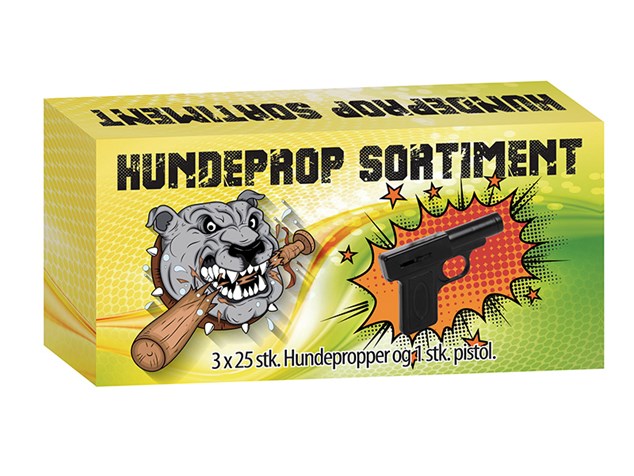 Hundeprop sortiment - pistol + 75 skud