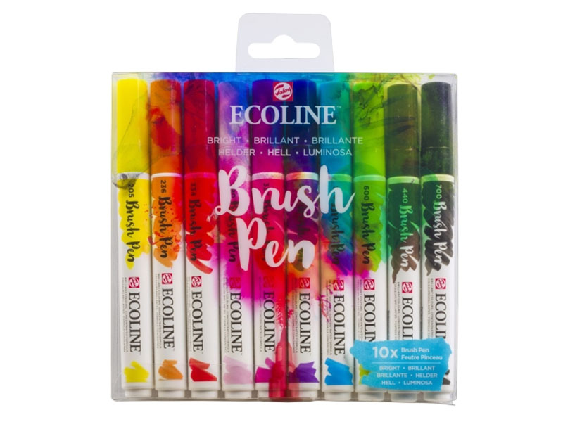 Billede af Ecoline Brush Pen - Gavesæt med 10 klare...