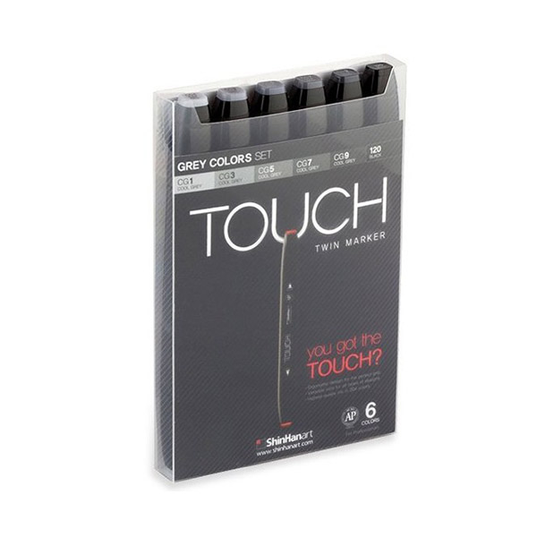 Billede af Touch Twin Marker - sæt m/6 populære grå...