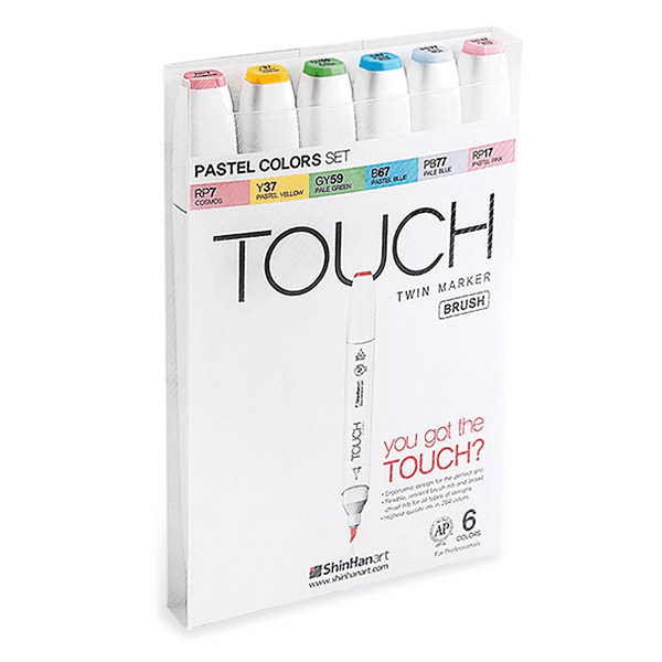 Billede af Touch Twin Marker Brush - sæt m/6 populæ...