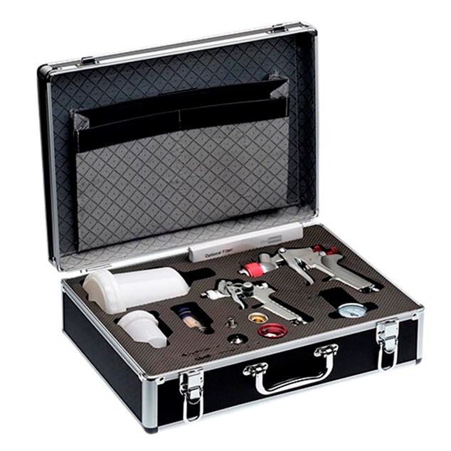 Sprøjtepistol kit – 2 pistoler, 4 dyser + tilbehør i kuffert