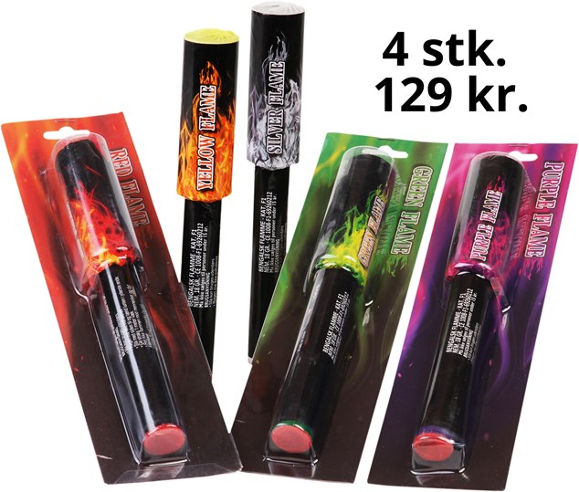 Bengalske fakler -  4 stk. 129 kr. - vælg imellem flere farver